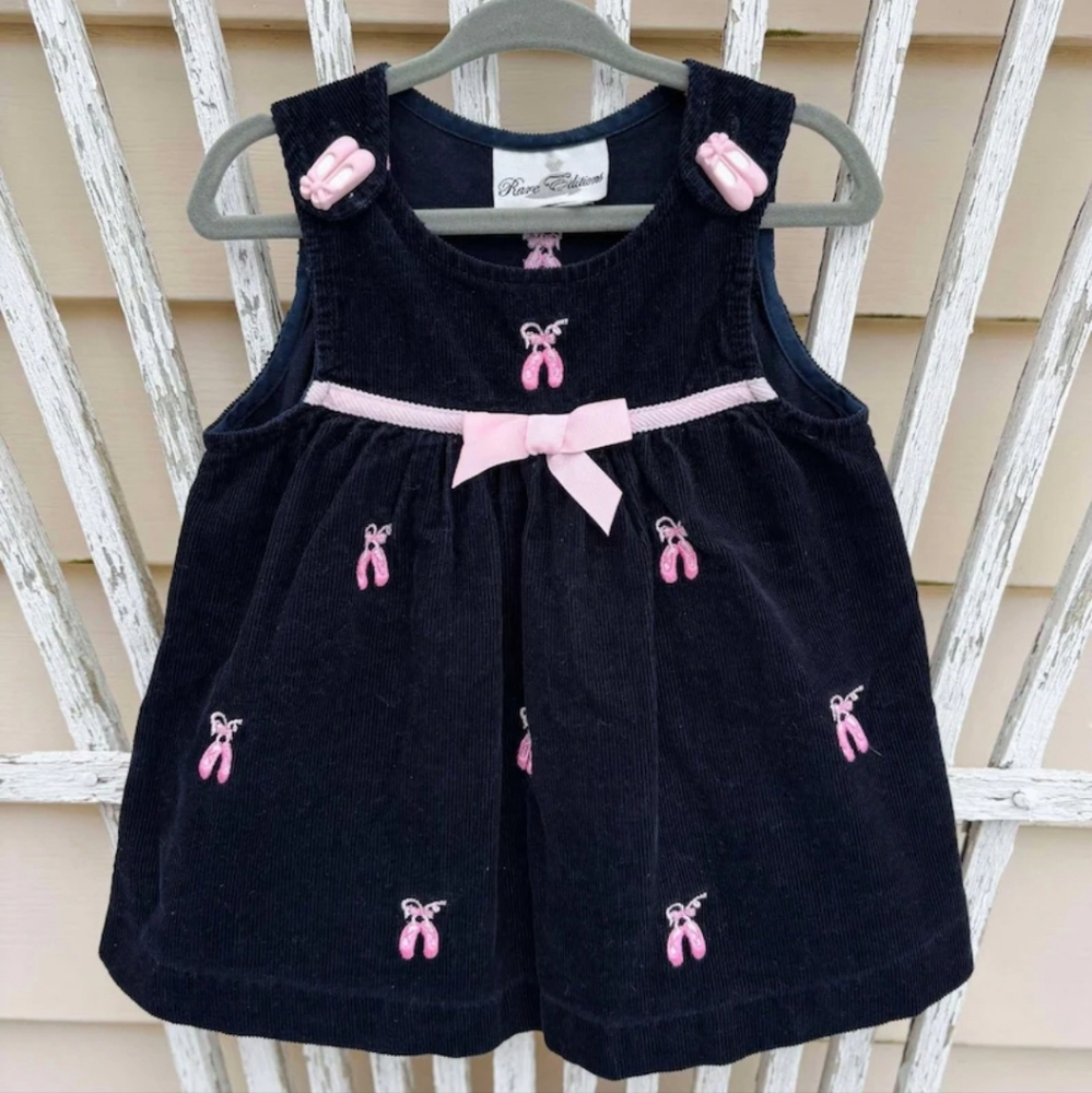 Rare Editions Ballerina Ballet Dancer Shoe Dress with Cute Buttons NWOT 2T 🩰